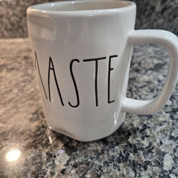 Rae Dunn “NAMASTE” Mug White W/ Black Letters Artisian Collection By Magenta - Picture 2 of 6